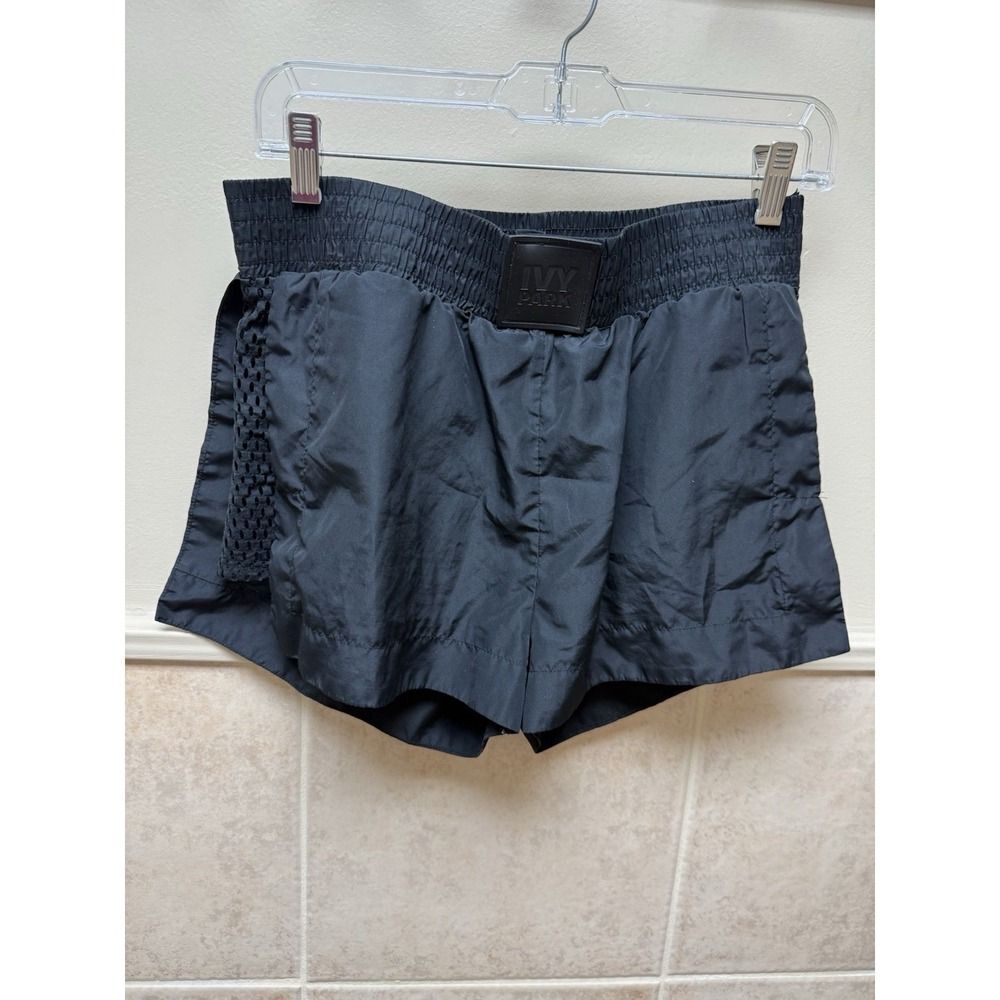 IVY PARK Black Side Mesh Panel. High Waisted Active Lounge Shorts.Sz S - Picture 3 of 12